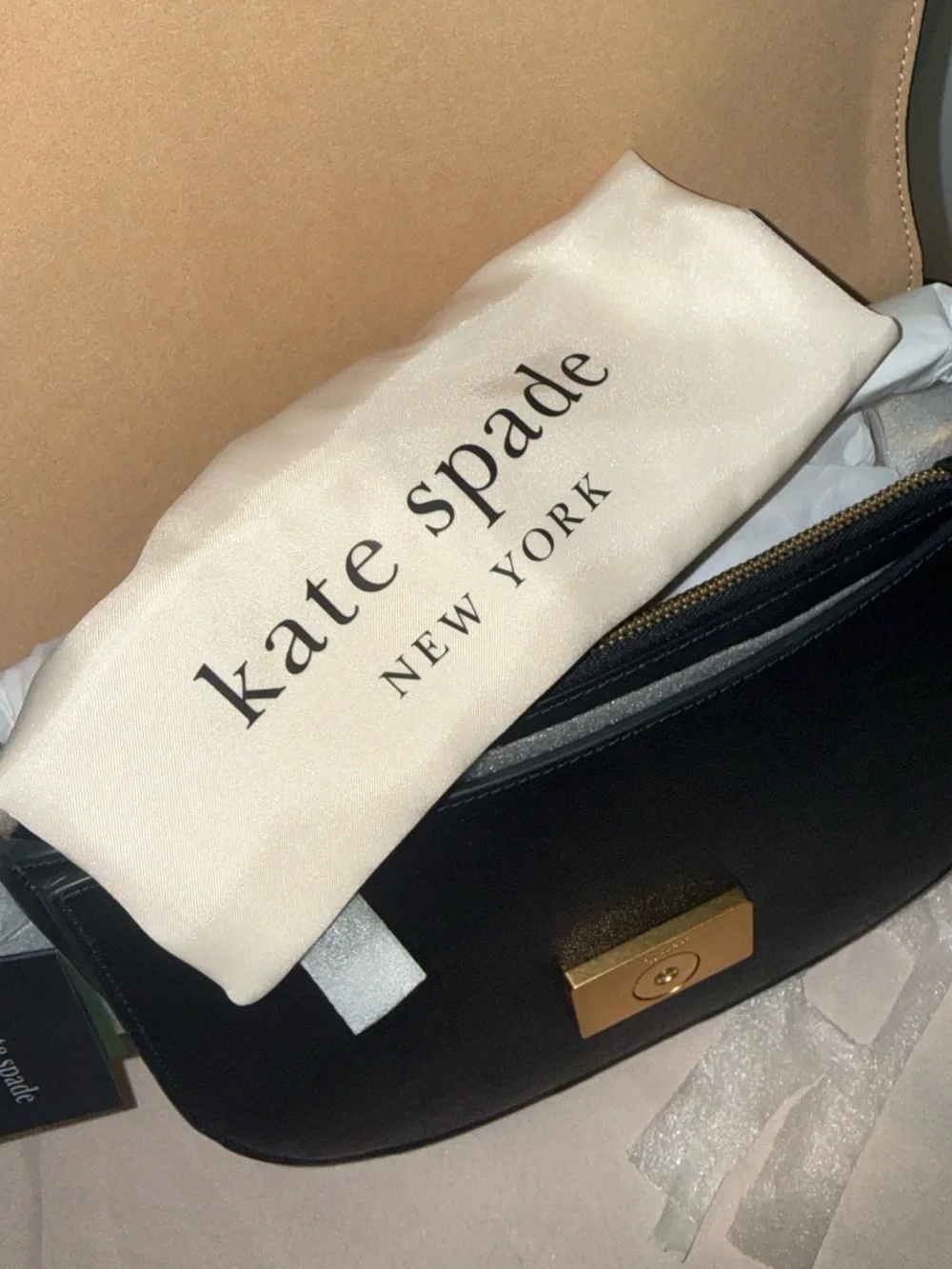 kate spade New York Black Leather saddle Bag